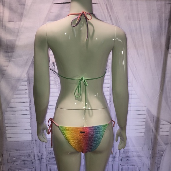 Rare Rainbow ruffle string style swimsuit Set. (P6) - Picture 5 of 7